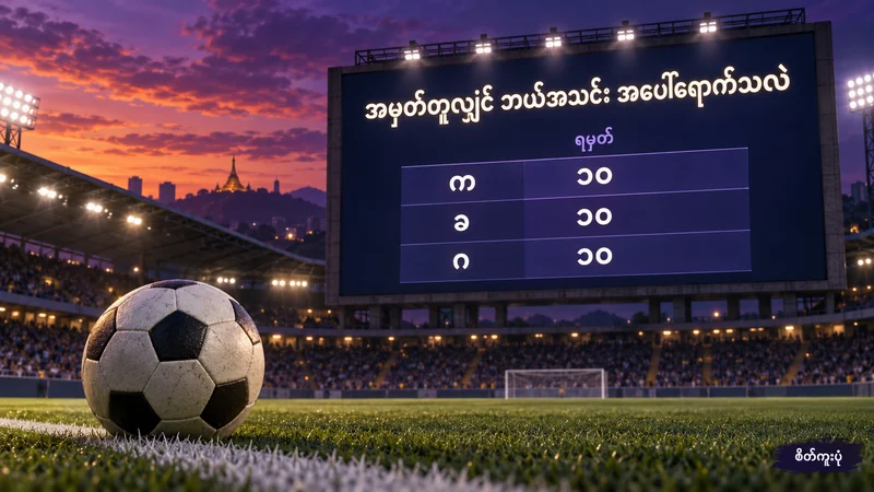 ဘောလုံးကွင်းနှင့် ရမှတ် ၁၀ တူသော စိတ်ကူးအသင်း က၊ ခ၊ ဂ ၏ ဘုတ်